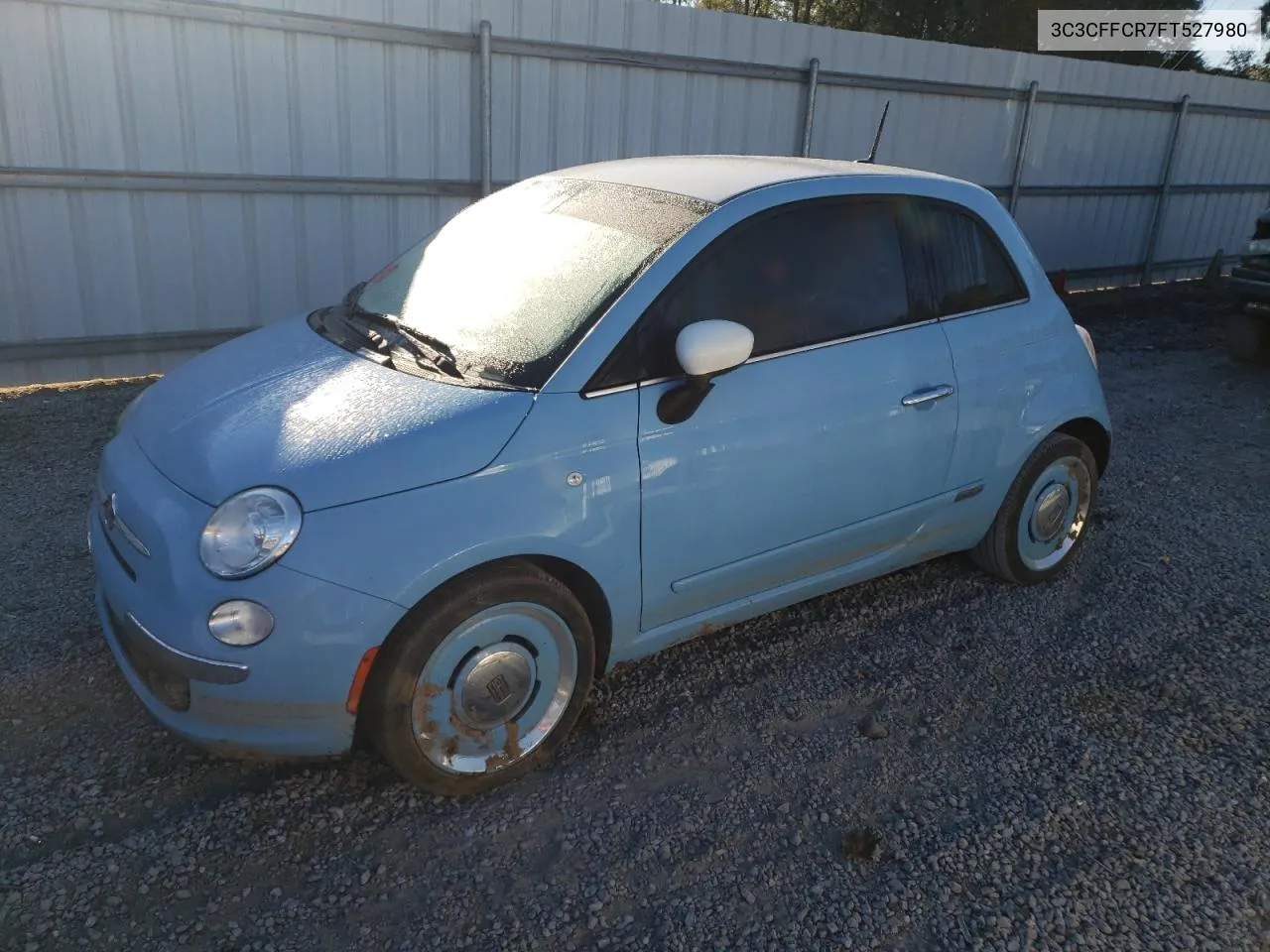 2015 Fiat 500 Lounge VIN: 3C3CFFCR7FT527980 Lot: 77017334