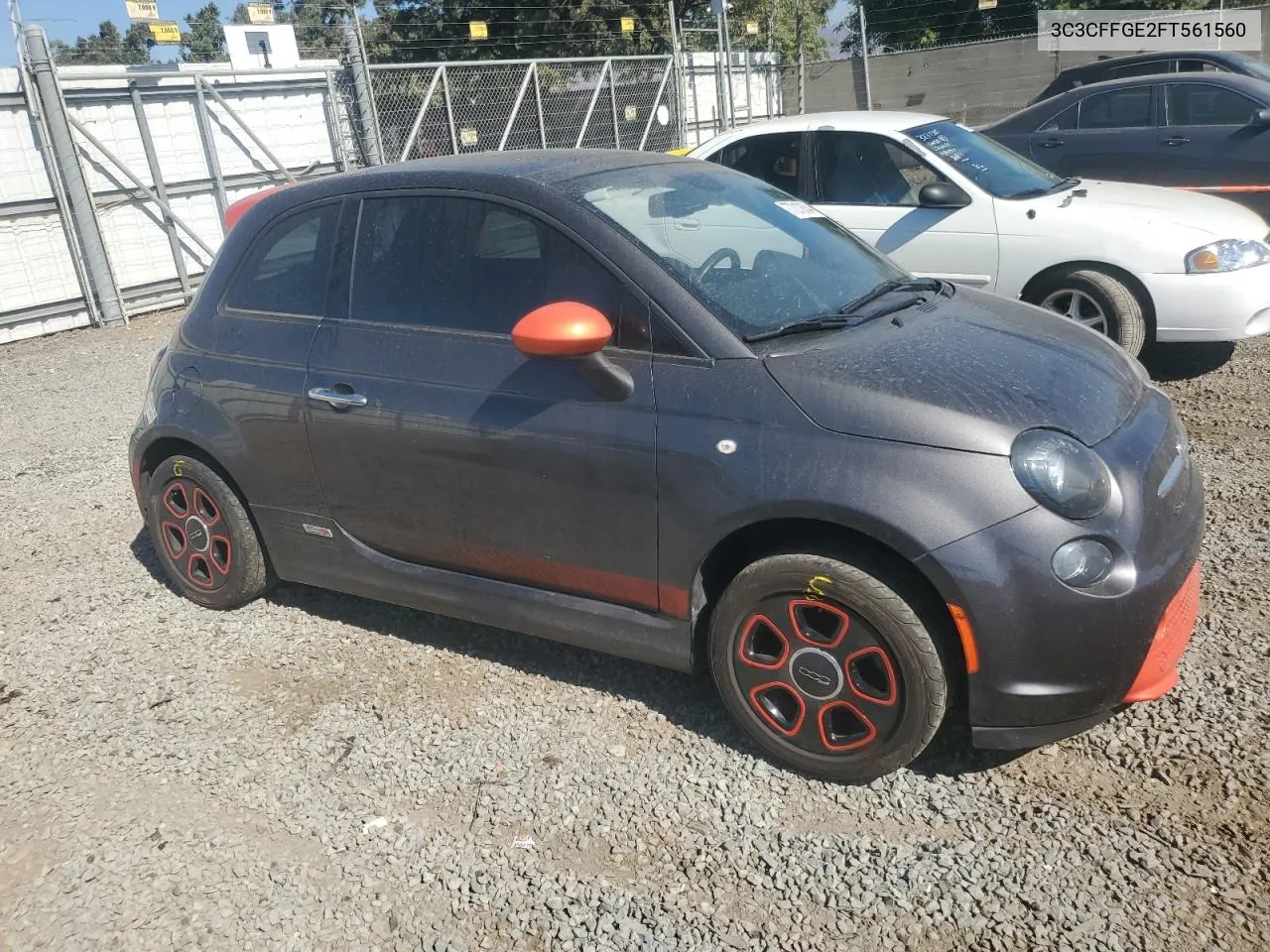 2015 Fiat 500 Electric VIN: 3C3CFFGE2FT561560 Lot: 77210834