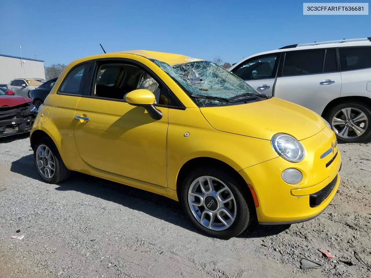 2015 Fiat 500 Pop VIN: 3C3CFFAR1FT636681 Lot: 77477354