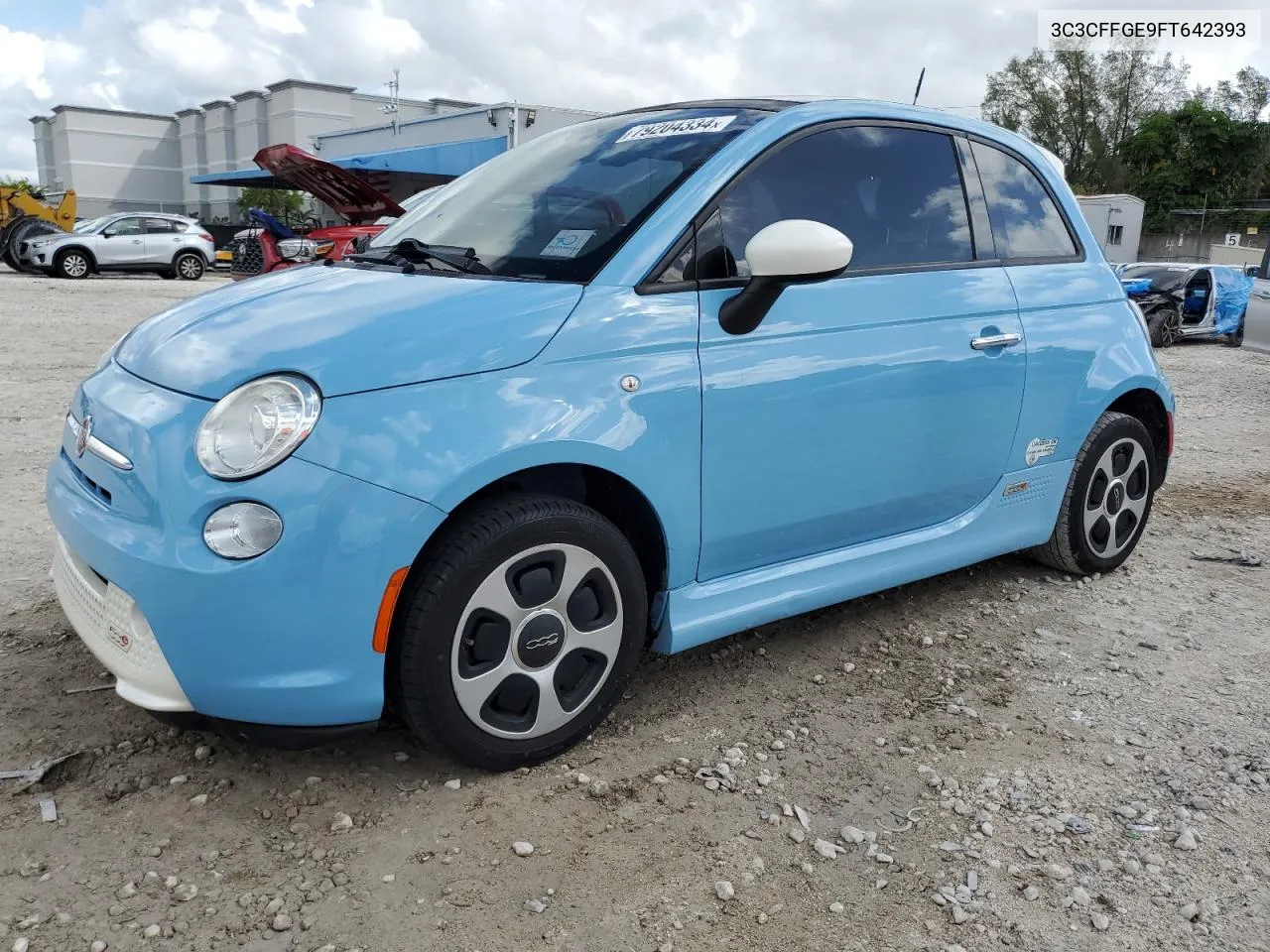 2015 Fiat 500 Electric VIN: 3C3CFFGE9FT642393 Lot: 79204334