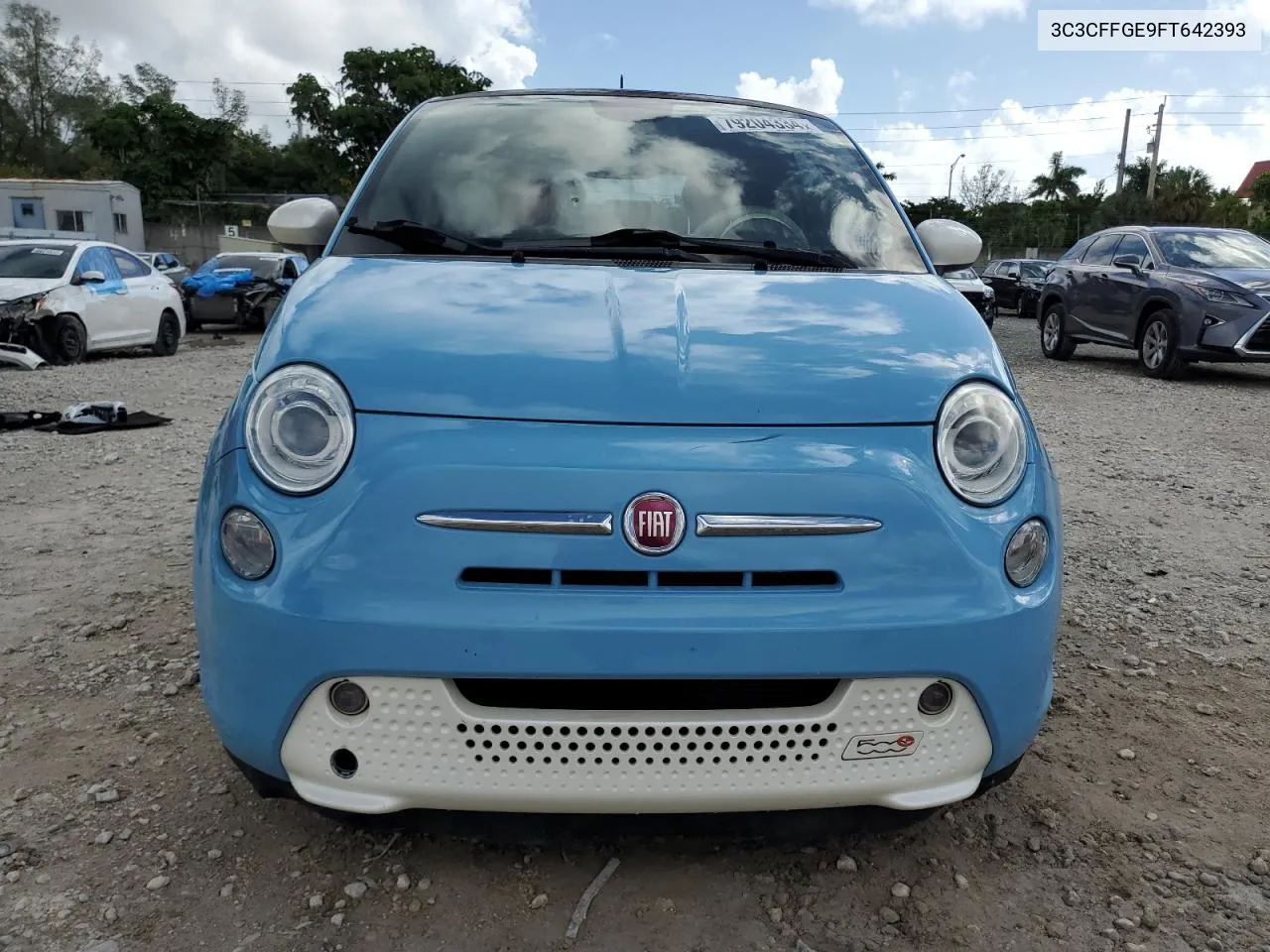 2015 Fiat 500 Electric VIN: 3C3CFFGE9FT642393 Lot: 79204334