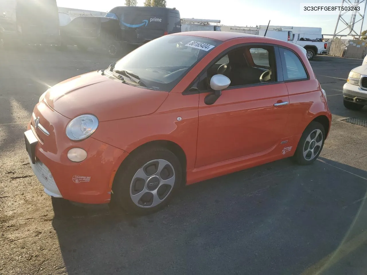 2015 Fiat 500 Electric VIN: 3C3CFFGE8FT503243 Lot: 80165404