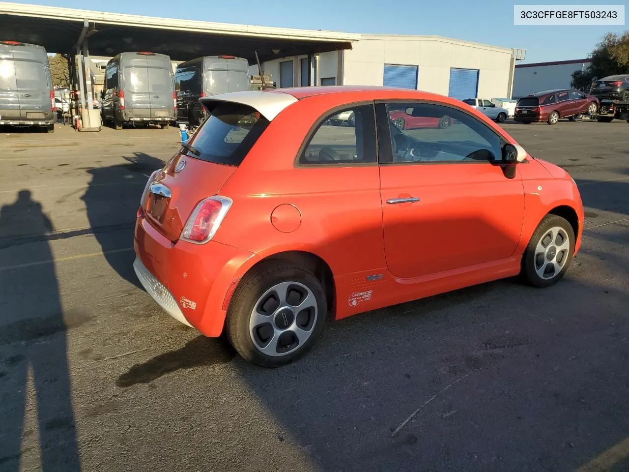 2015 Fiat 500 Electric VIN: 3C3CFFGE8FT503243 Lot: 80165404