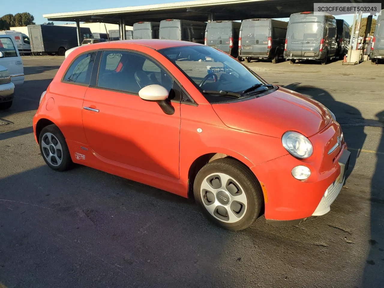 2015 Fiat 500 Electric VIN: 3C3CFFGE8FT503243 Lot: 80165404