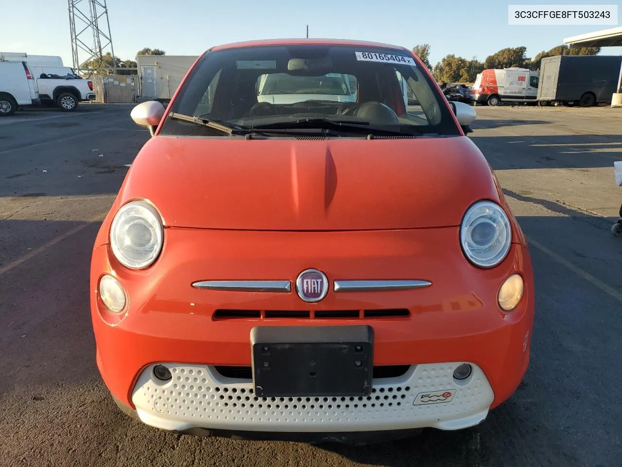 2015 Fiat 500 Electric VIN: 3C3CFFGE8FT503243 Lot: 80165404