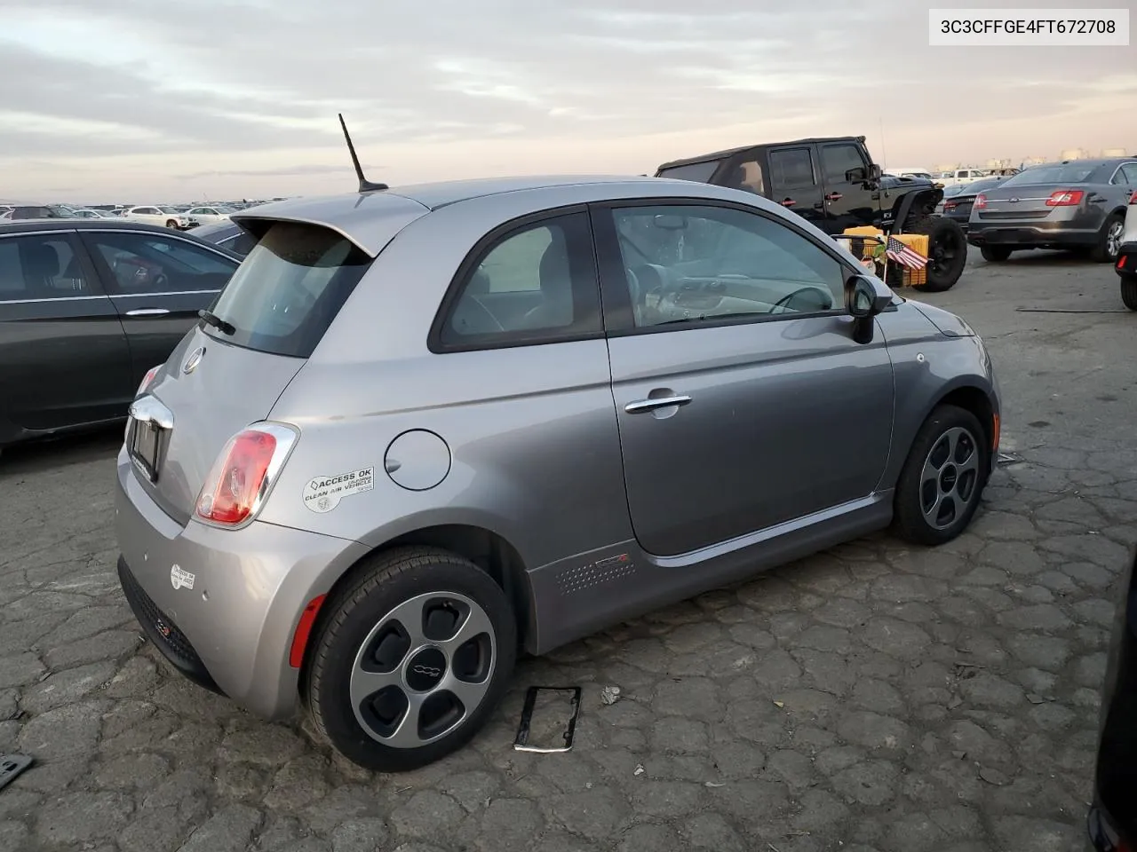 2015 Fiat 500 Electric VIN: 3C3CFFGE4FT672708 Lot: 80794154