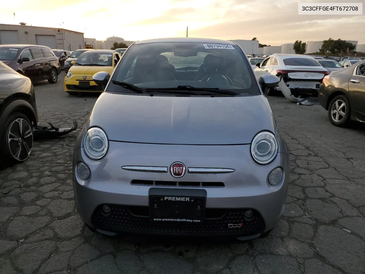 2015 Fiat 500 Electric VIN: 3C3CFFGE4FT672708 Lot: 80794154