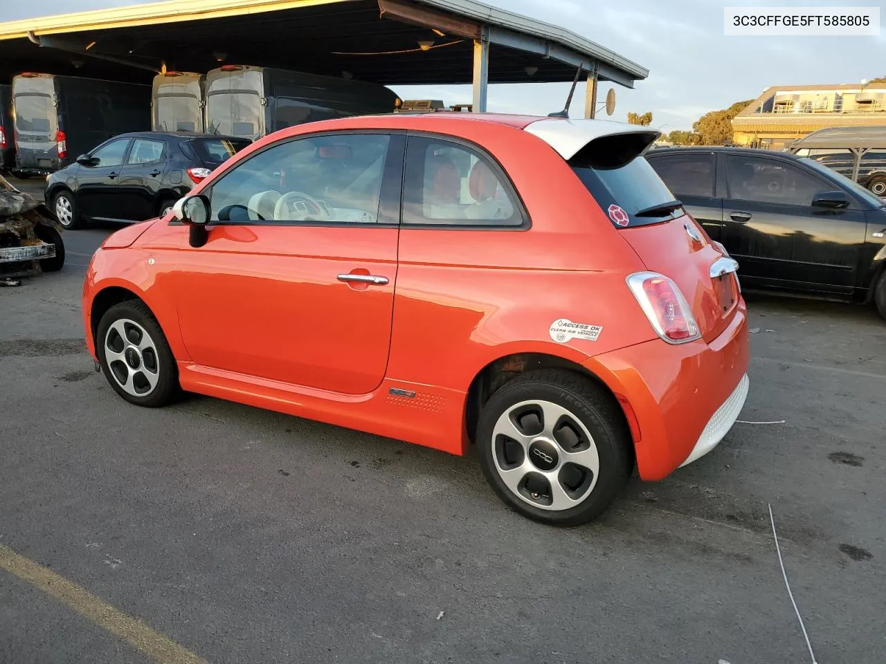 2015 Fiat 500 Electric VIN: 3C3CFFGE5FT585805 Lot: 81520364