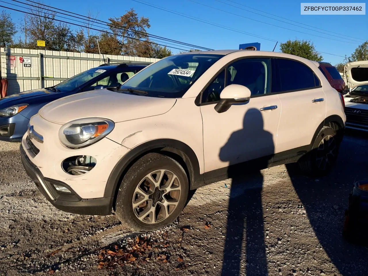 2016 Fiat 500X Trekking VIN: ZFBCFYCT0GP337462 Lot: 75924534