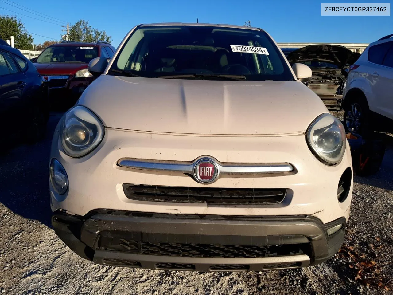 2016 Fiat 500X Trekking VIN: ZFBCFYCT0GP337462 Lot: 75924534