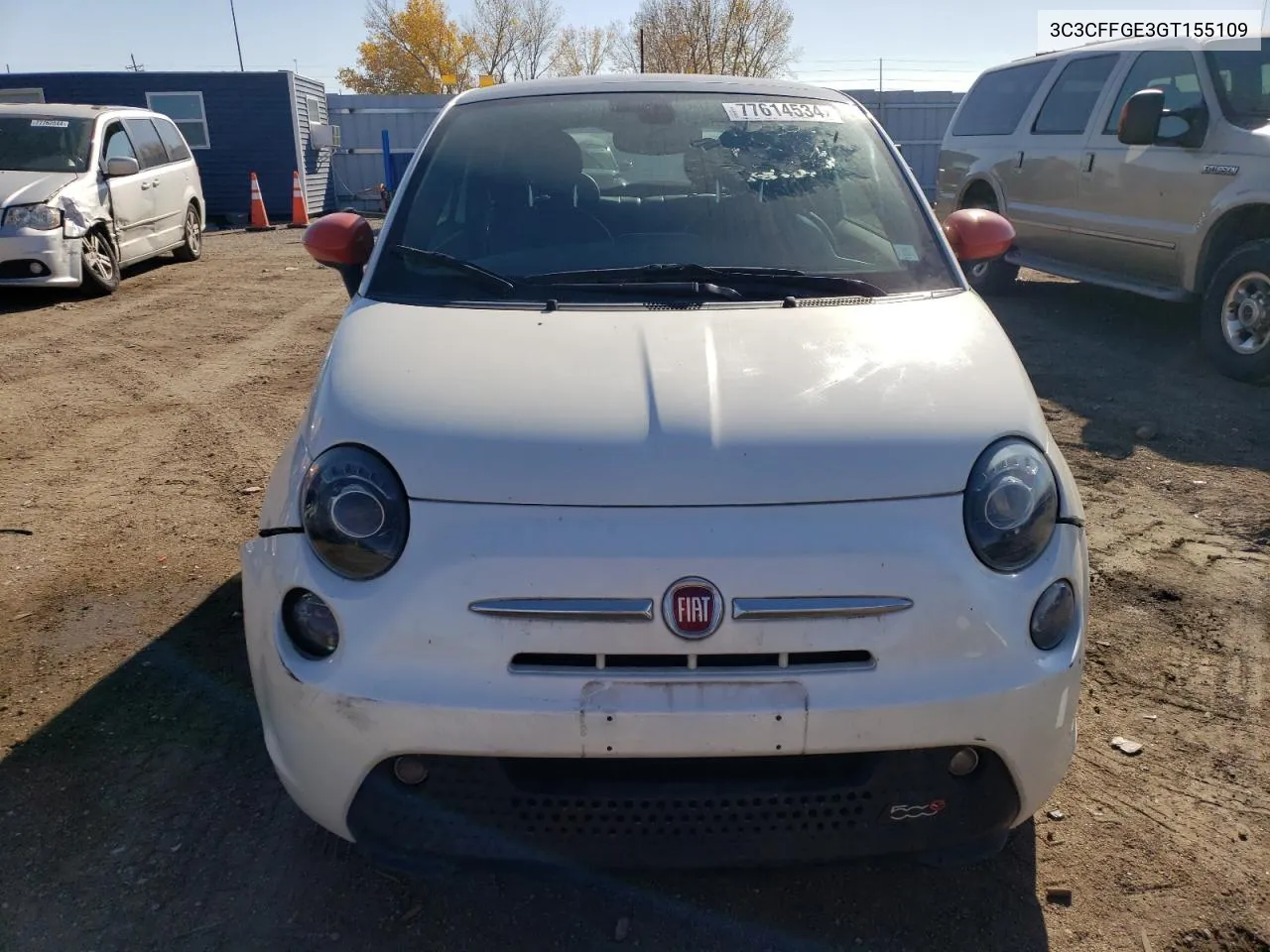 2016 Fiat 500 Electric VIN: 3C3CFFGE3GT155109 Lot: 77614534