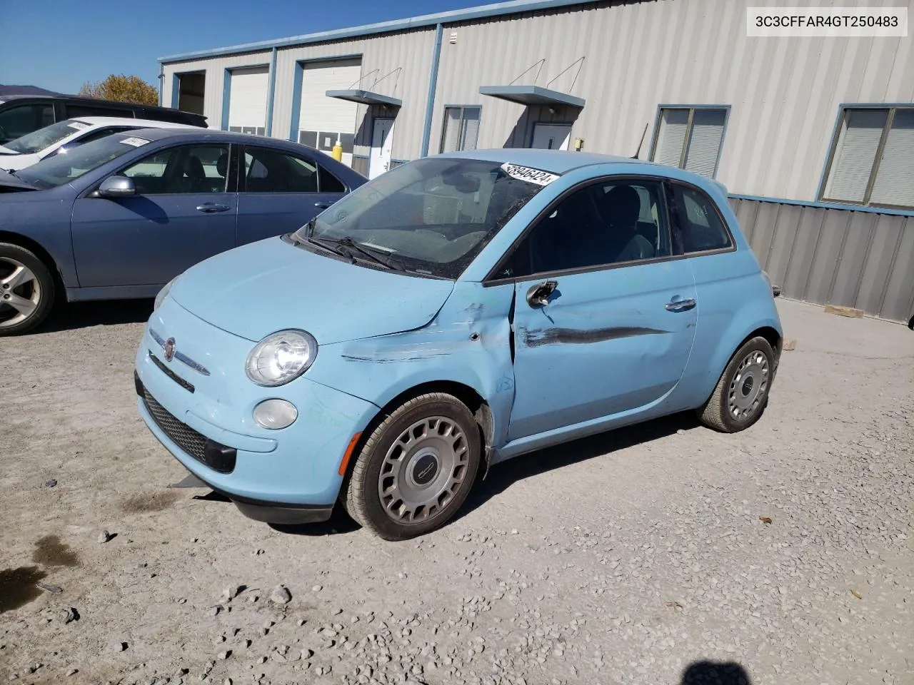 2016 Fiat 500 Pop VIN: 3C3CFFAR4GT250483 Lot: 78946424