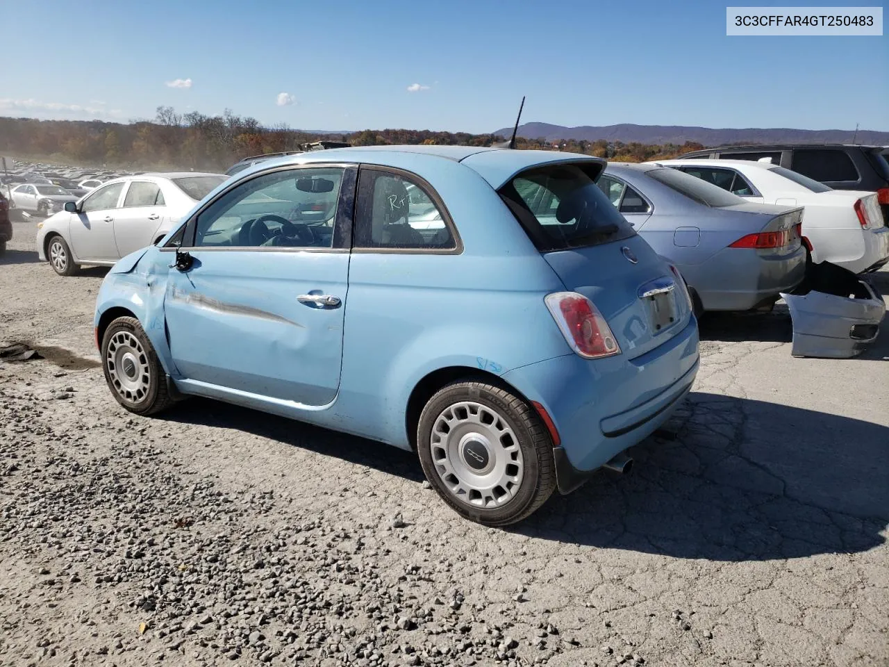 2016 Fiat 500 Pop VIN: 3C3CFFAR4GT250483 Lot: 78946424