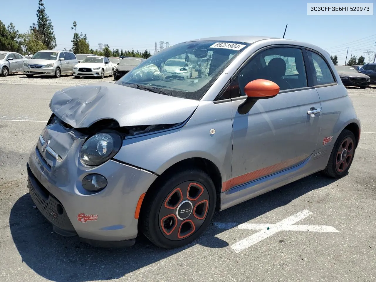 2017 Fiat 500 Electric VIN: 3C3CFFGE6HT529973 Lot: 65251984