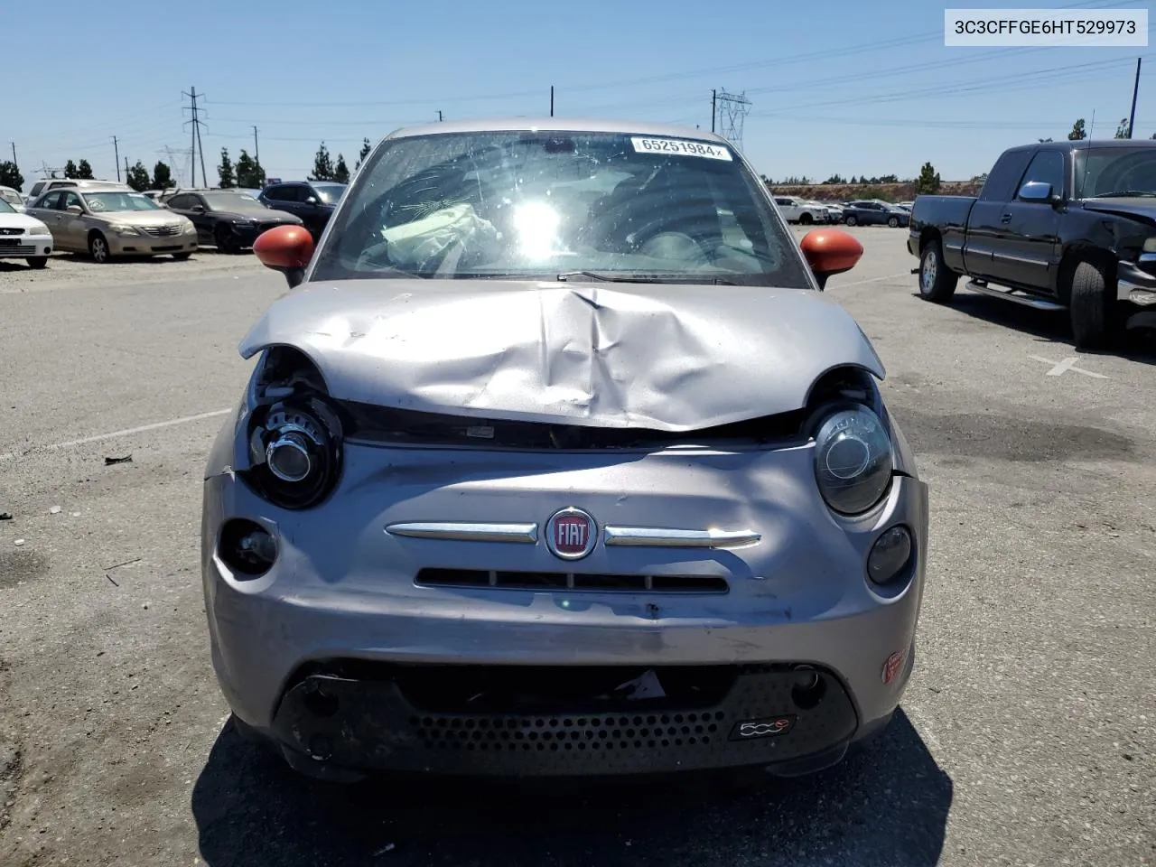 2017 Fiat 500 Electric VIN: 3C3CFFGE6HT529973 Lot: 65251984