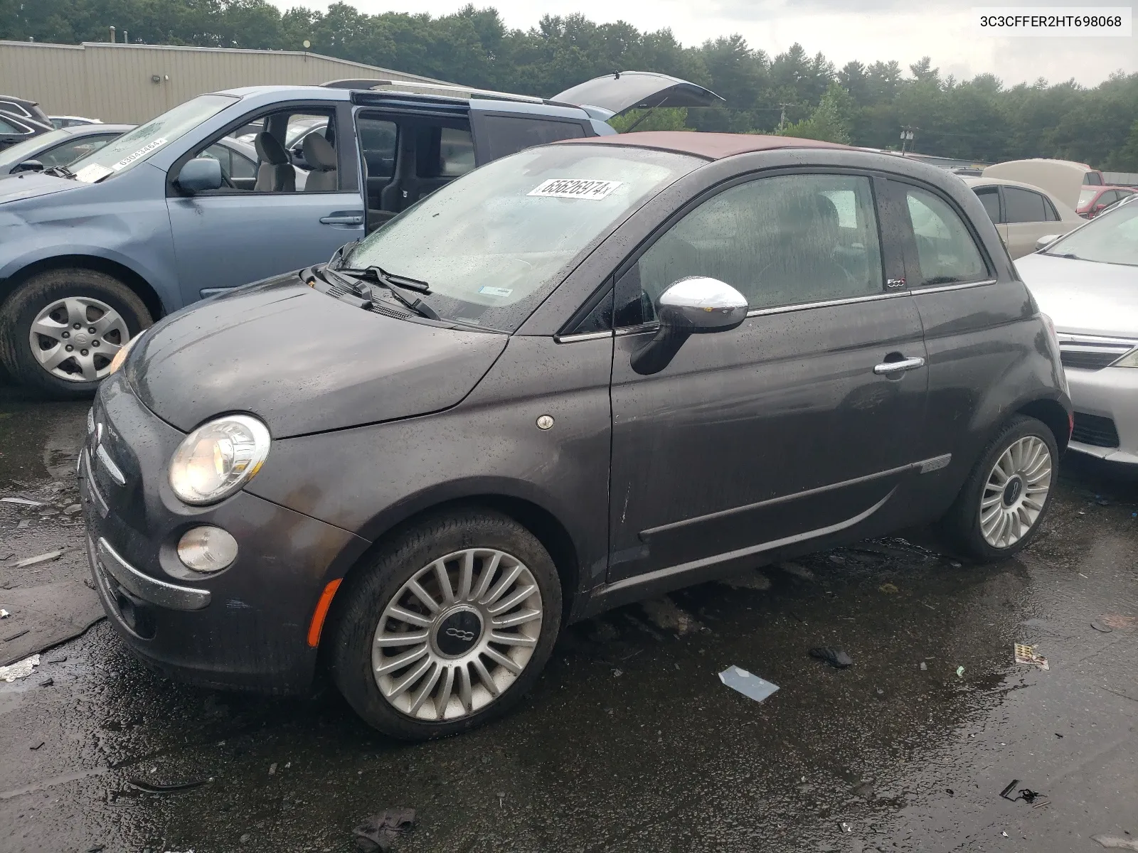 2017 Fiat 500 Lounge VIN: 3C3CFFER2HT698068 Lot: 65626974