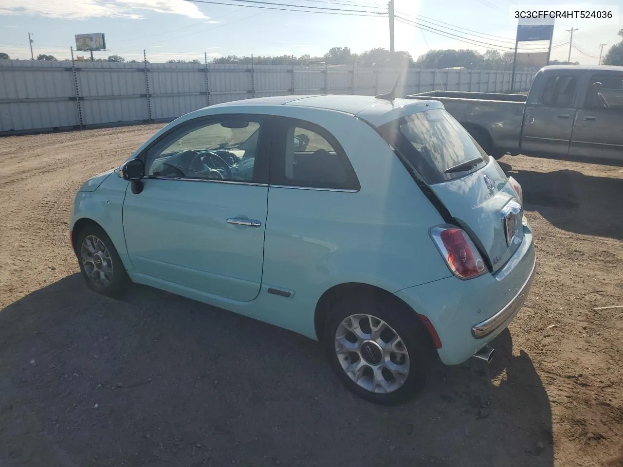 2017 Fiat 500 Lounge VIN: 3C3CFFCR4HT524036 Lot: 72024774