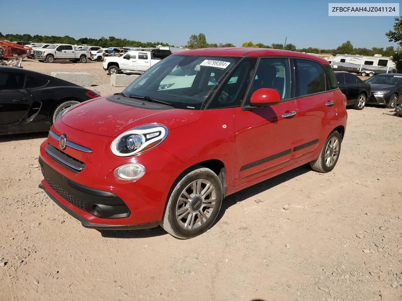 2018 Fiat 500L Pop VIN: ZFBCFAAH4JZ041124 Lot: 74799304