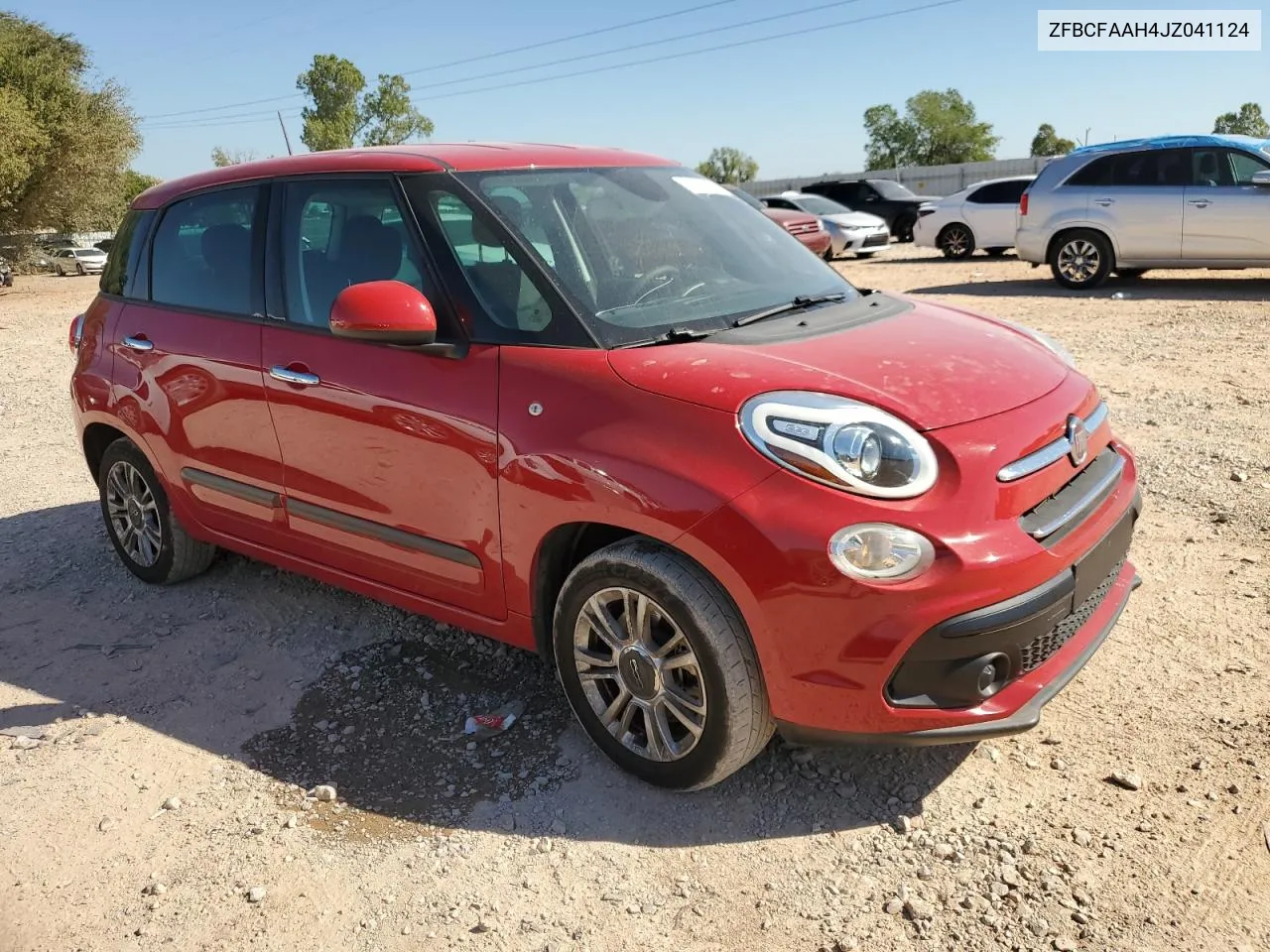 2018 Fiat 500L Pop VIN: ZFBCFAAH4JZ041124 Lot: 74799304