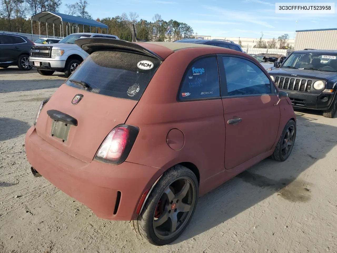 2018 Fiat 500 Abarth VIN: 3C3CFFFH0JT523958 Lot: 80696614