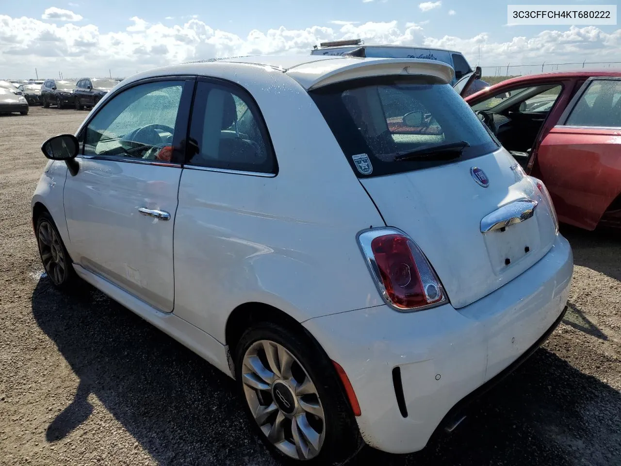 2019 Fiat 500 Lounge VIN: 3C3CFFCH4KT680222 Lot: 77254754