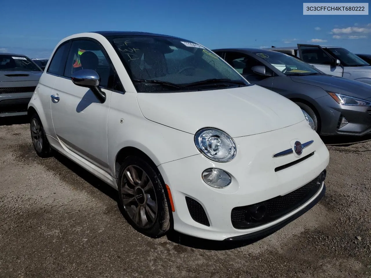 2019 Fiat 500 Lounge VIN: 3C3CFFCH4KT680222 Lot: 77254754