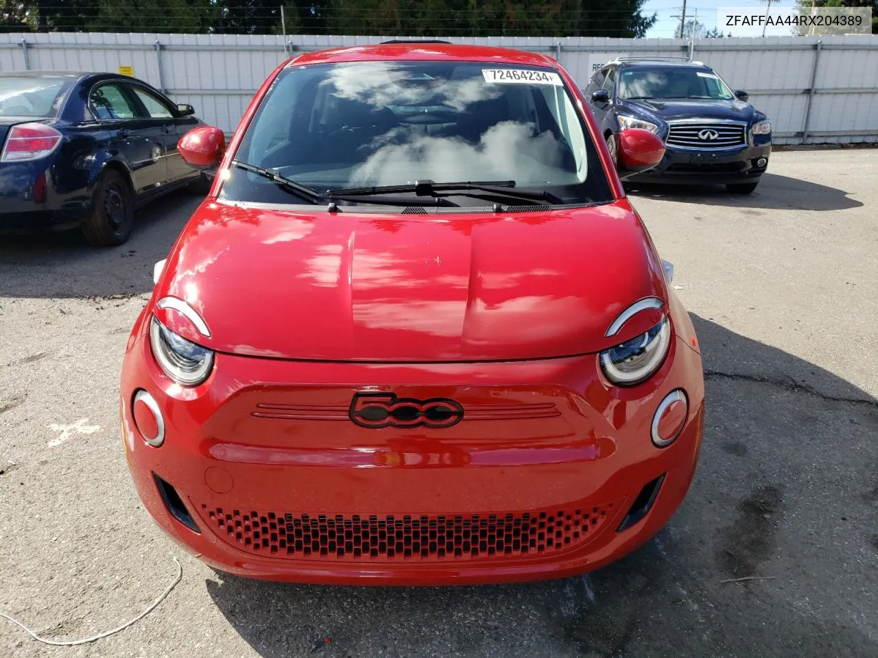 2024 Fiat 500 E Red VIN: ZFAFFAA44RX204389 Lot: 72464234