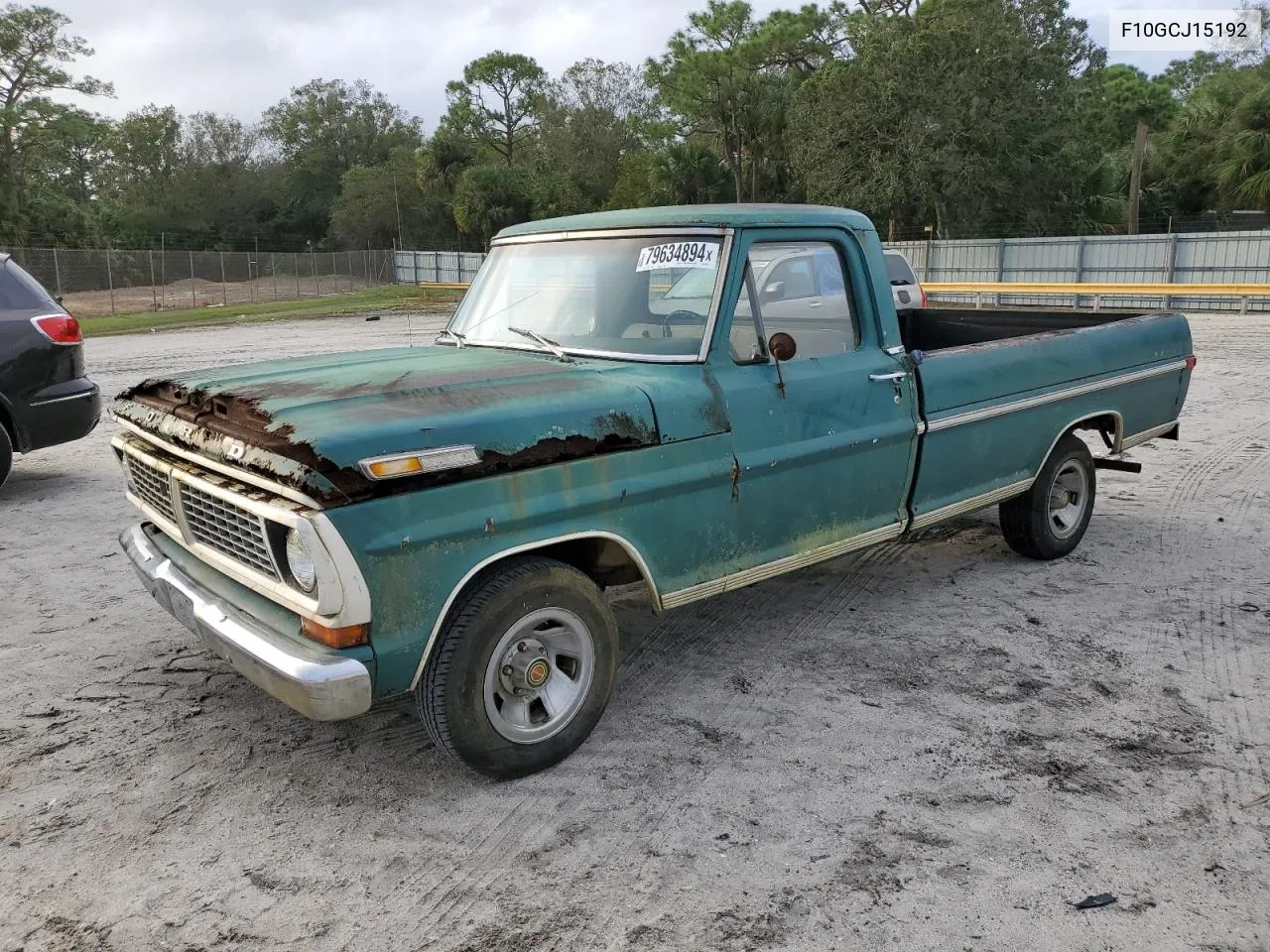 1970 Ford Truck VIN: F10GCJ15192 Lot: 79634894