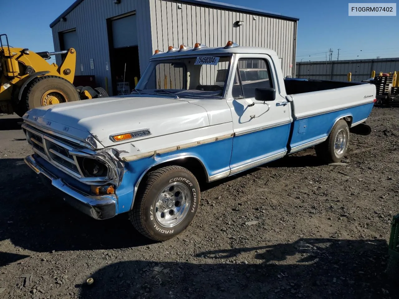 1971 Ford Truck VIN: F10GRM07402 Lot: 75458304