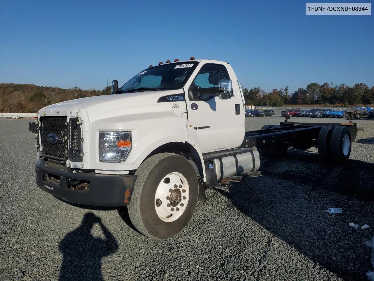 2022 Ford F750 Super Duty VIN: 1FDNF7DCXNDF08344 Lot: 78409384