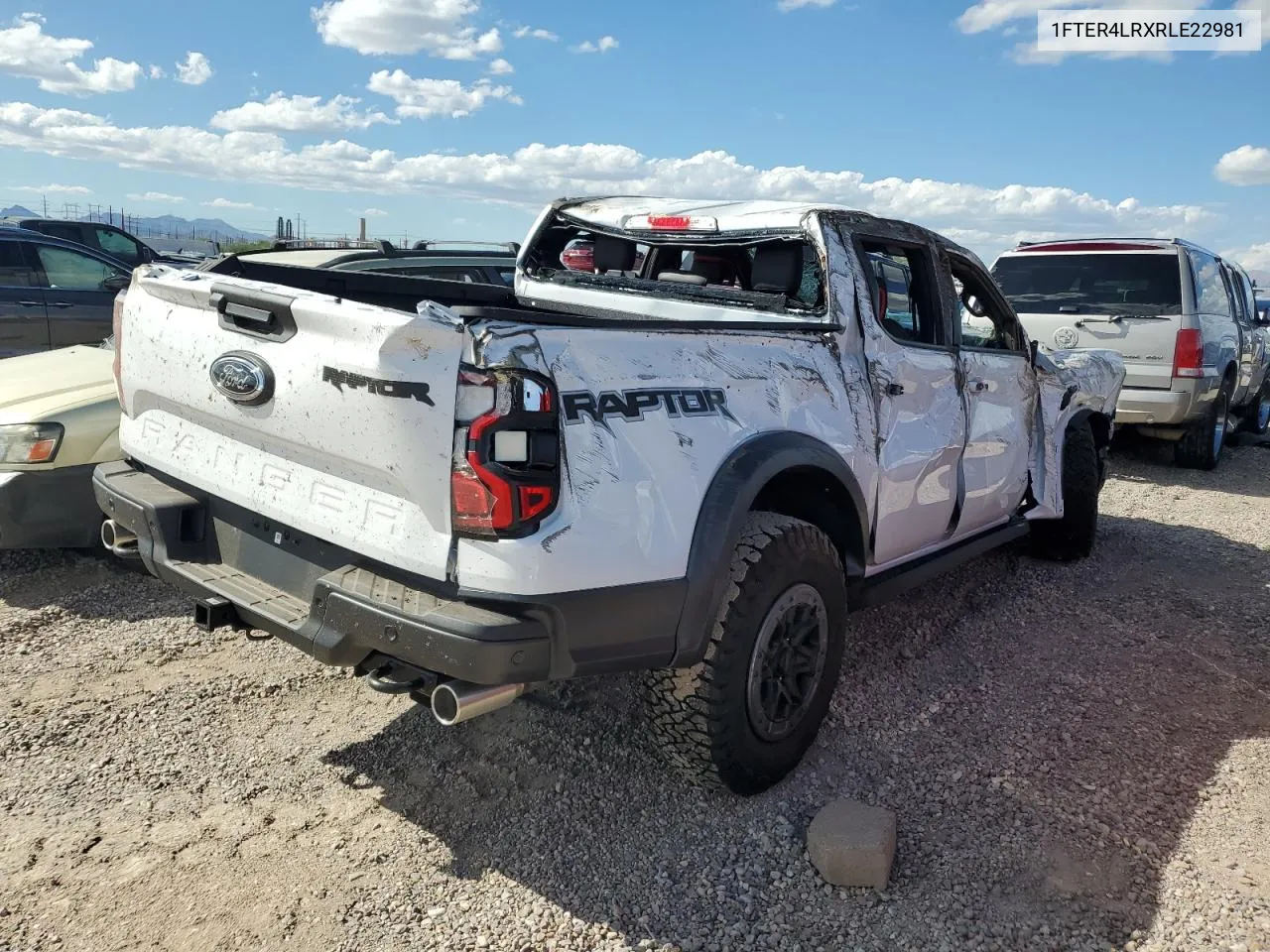 2024 Ford Ranger Raptor VIN: 1FTER4LRXRLE22981 Lot: 71223444