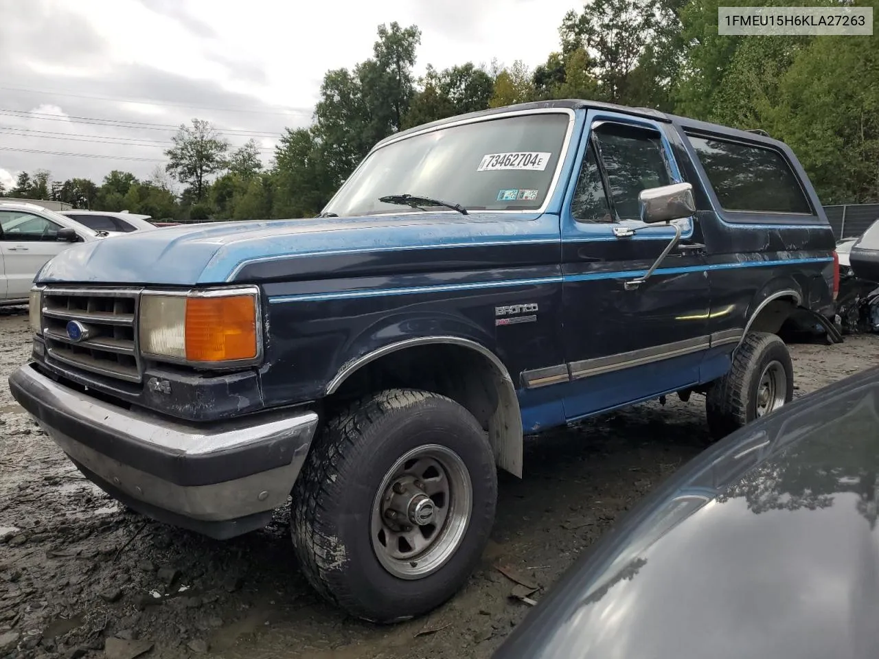 1989 Ford Bronco U100 VIN: 1FMEU15H6KLA27263 Lot: 73462704