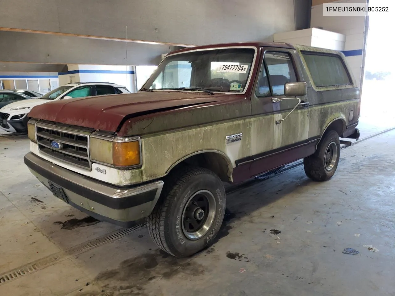 1989 Ford Bronco U100 VIN: 1FMEU15N0KLB05252 Lot: 75477704