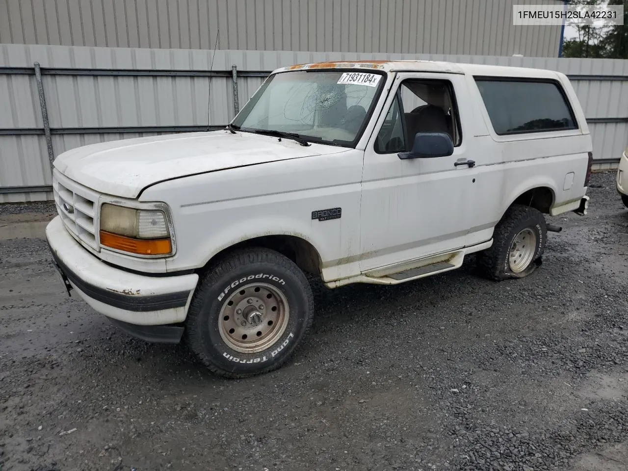 1995 Ford Bronco U100 VIN: 1FMEU15H2SLA42231 Lot: 71931184