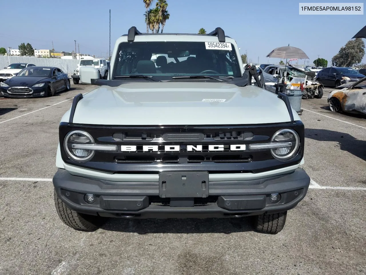 2021 Ford Bronco Base VIN: 1FMDE5AP0MLA98152 Lot: 59542394