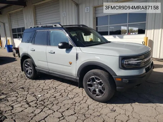 2021 Ford Bronco Sport Badlands VIN: 3FMCR9D94MRA87158 Lot: 61389124