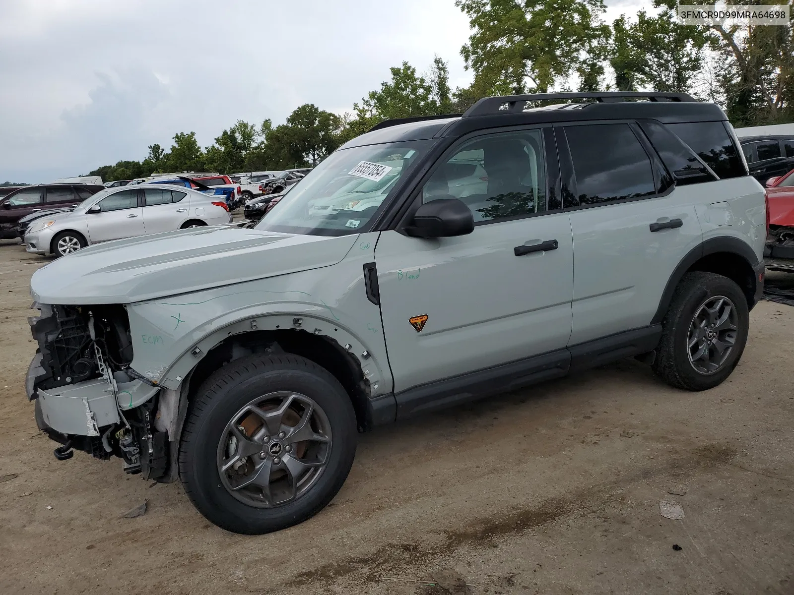 2021 Ford Bronco Sport Badlands VIN: 3FMCR9D99MRA64698 Lot: 65557054