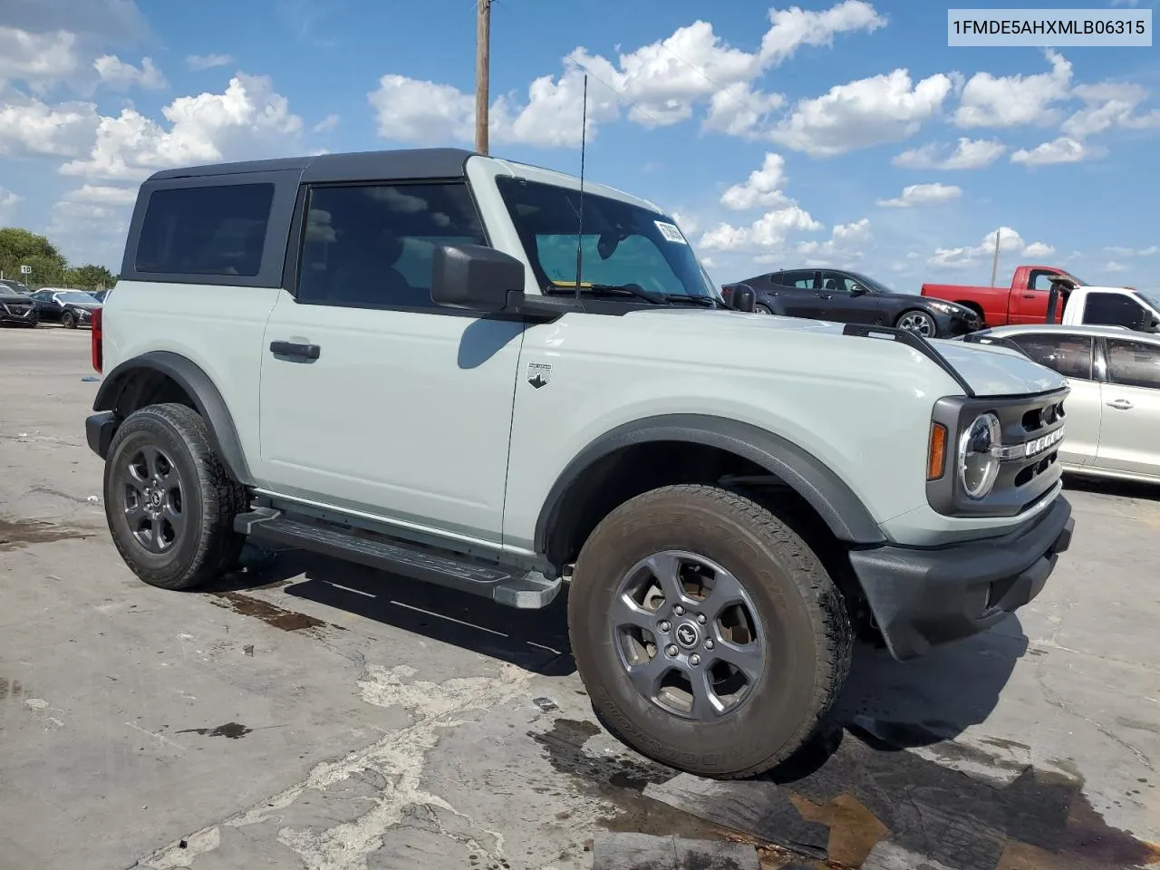 2021 Ford Bronco Base VIN: 1FMDE5AHXMLB06315 Lot: 67380564