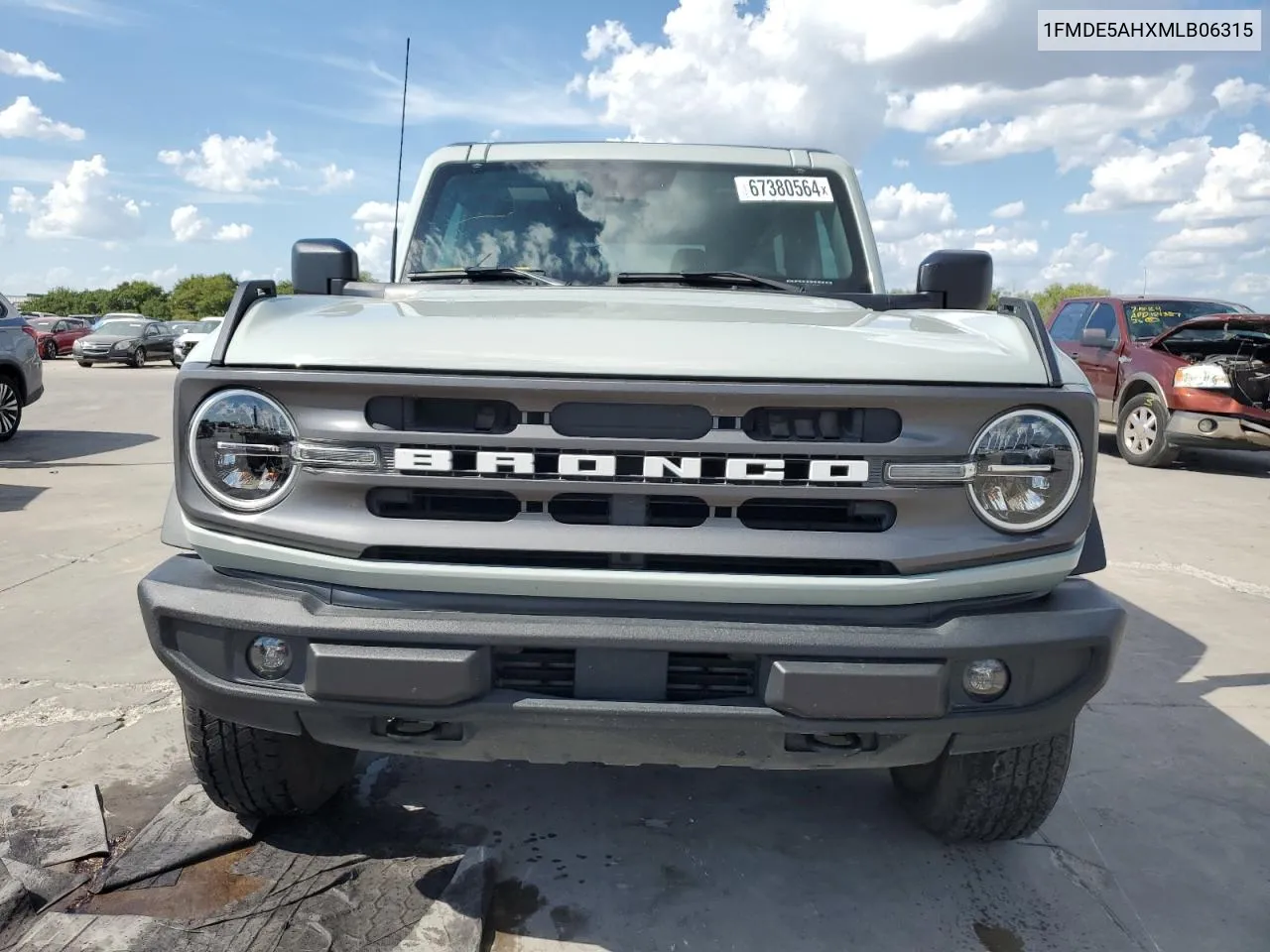 2021 Ford Bronco Base VIN: 1FMDE5AHXMLB06315 Lot: 67380564