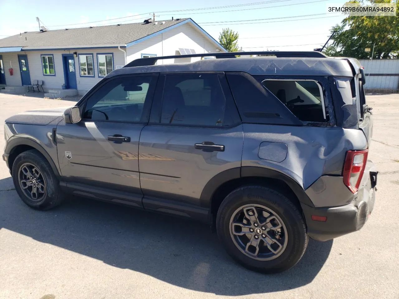 2021 Ford Bronco Sport Big Bend VIN: 3FMCR9B60MRA94892 Lot: 67393814