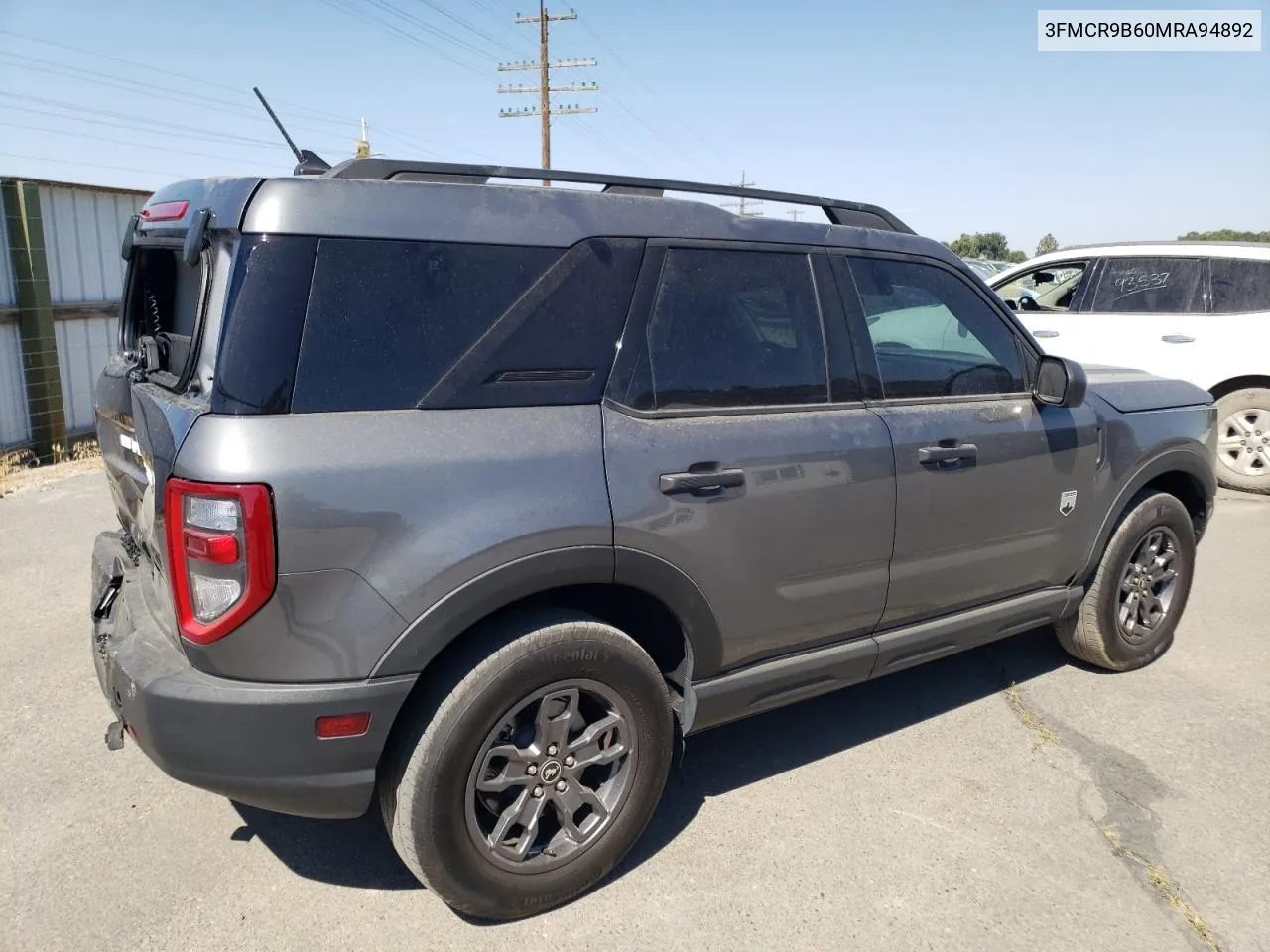 2021 Ford Bronco Sport Big Bend VIN: 3FMCR9B60MRA94892 Lot: 67393814