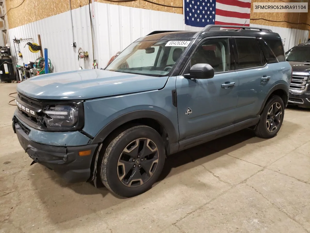 2021 Ford Bronco Sport Outer Banks VIN: 3FMCR9C62MRA91104 Lot: 68426354