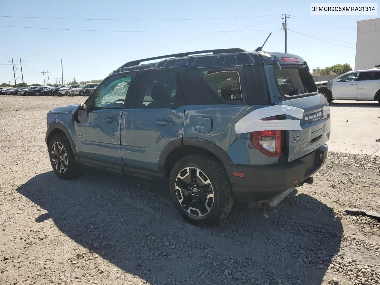 2021 Ford Bronco Sport Outer Banks VIN: 3FMCR9C6XMRA31314 Lot: 69476974