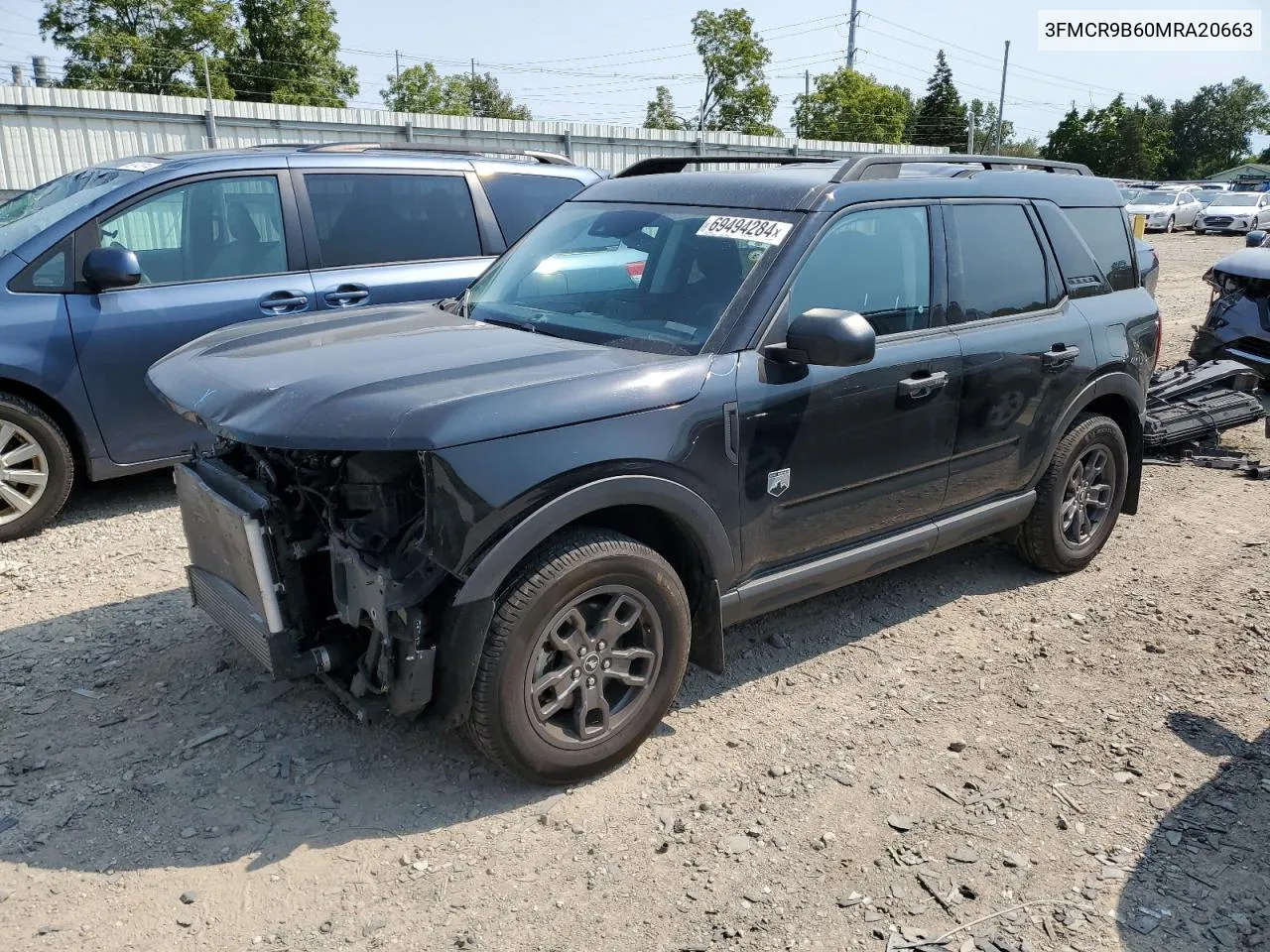 2021 Ford Bronco Sport Big Bend VIN: 3FMCR9B60MRA20663 Lot: 69494284