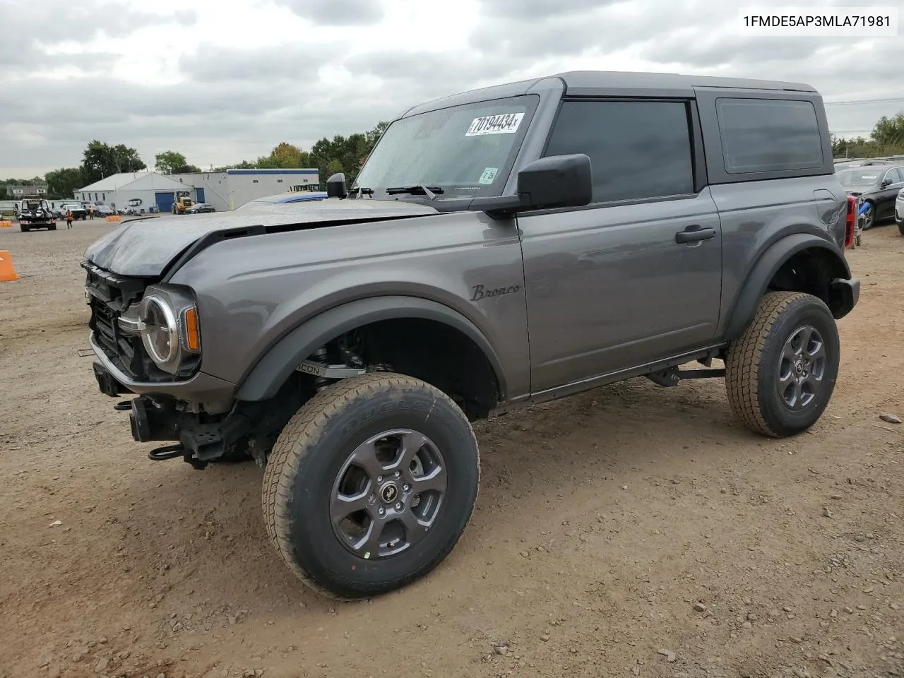 2021 Ford Bronco Base VIN: 1FMDE5AP3MLA71981 Lot: 70194434