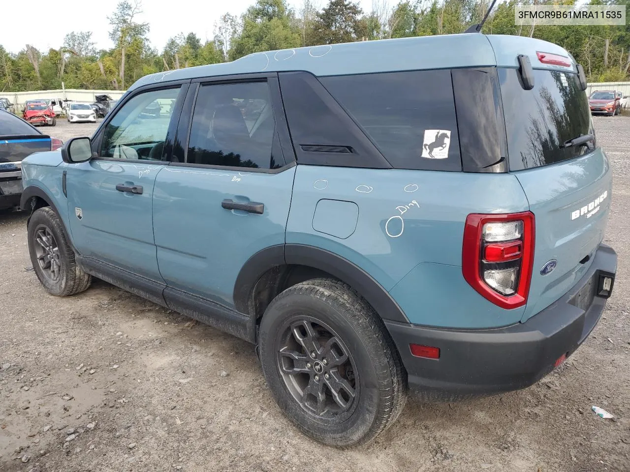 2021 Ford Bronco Sport Big Bend VIN: 3FMCR9B61MRA11535 Lot: 70207874