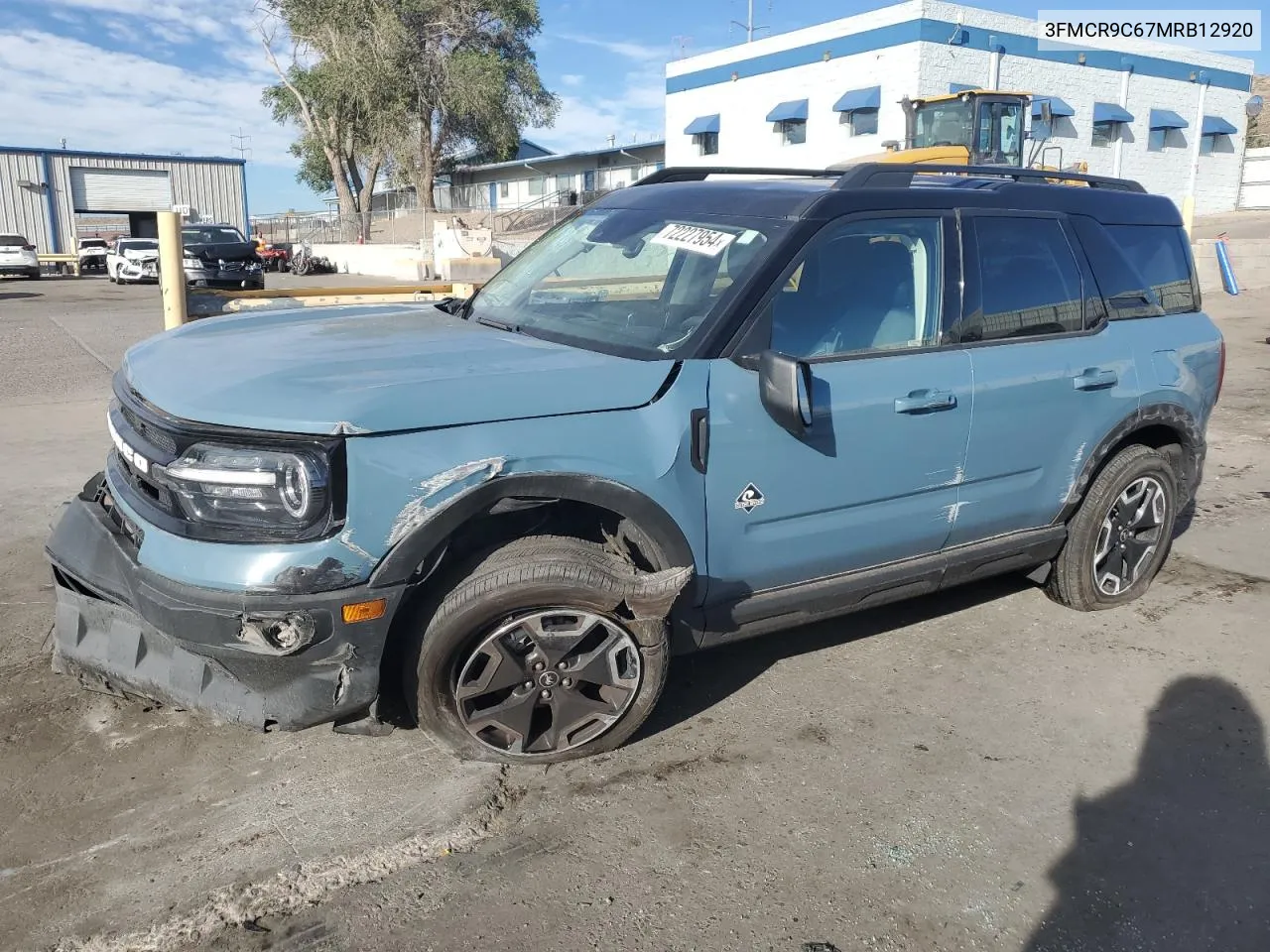 2021 Ford Bronco Sport Outer Banks VIN: 3FMCR9C67MRB12920 Lot: 72227954