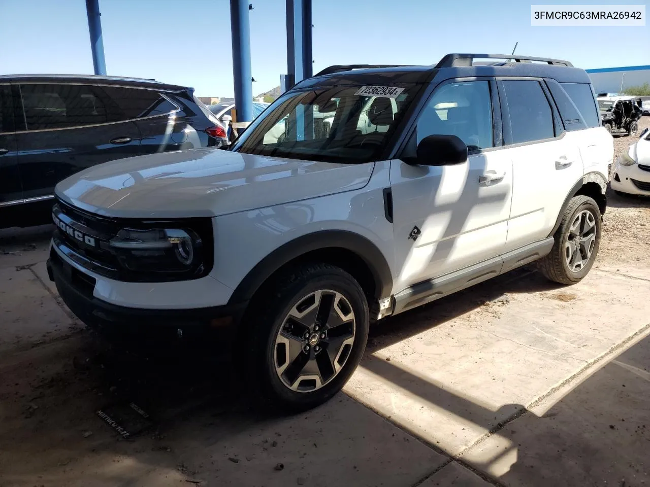 2021 Ford Bronco Sport Outer Banks VIN: 3FMCR9C63MRA26942 Lot: 72362934