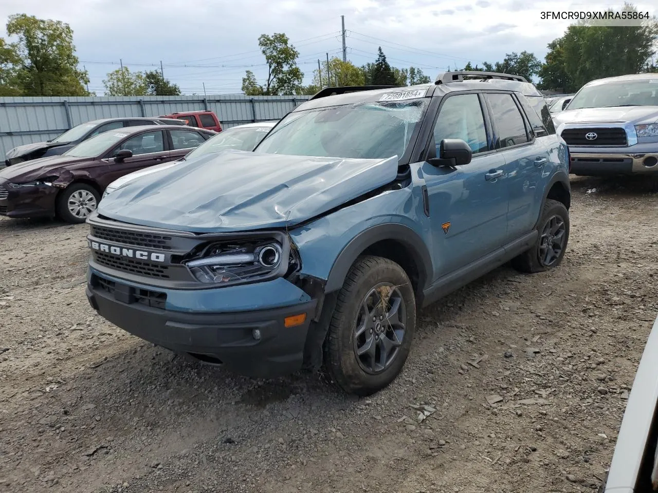 2021 Ford Bronco Sport Badlands VIN: 3FMCR9D9XMRA55864 Lot: 72601854