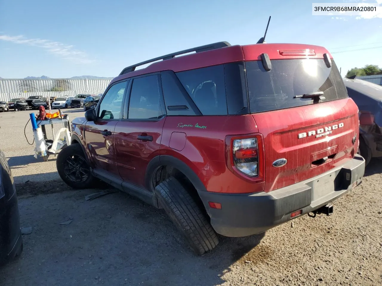 2021 Ford Bronco Sport Big Bend VIN: 3FMCR9B68MRA20801 Lot: 73249744